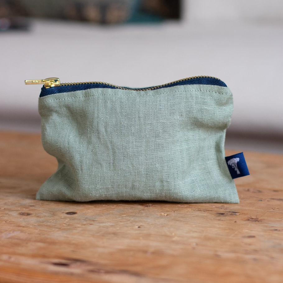 Linen Small Pouch - Sage Green
