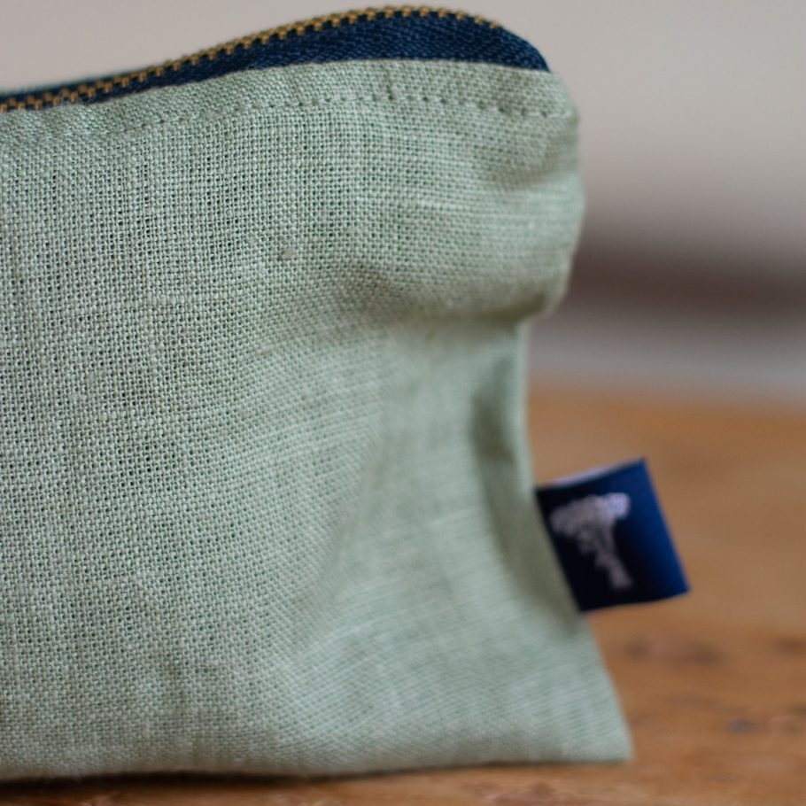 Linen Small Pouch - Sage Green