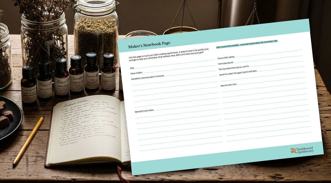 Balm Makers Note Page A4 Printable