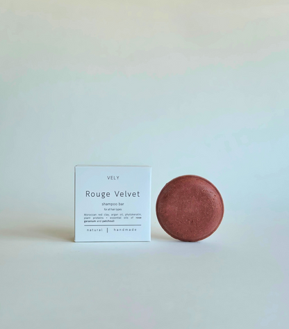 Vegan Shampoo Bar with Red Clay &amp; Geranium &quot;Rouge Velvet&quot;
