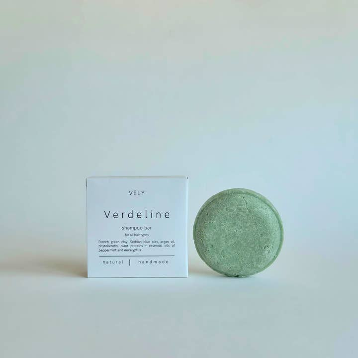 Vegan Solid Shampoo with Argan Oil and Mint &quot;Verdeline&quot;