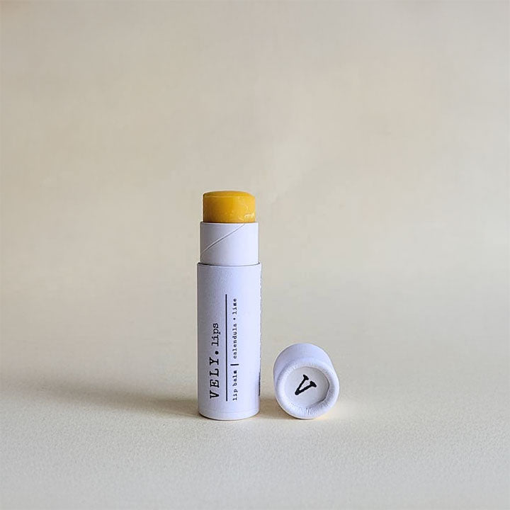 Natural Vegan Lip Balm with Calendula Extract and Lime