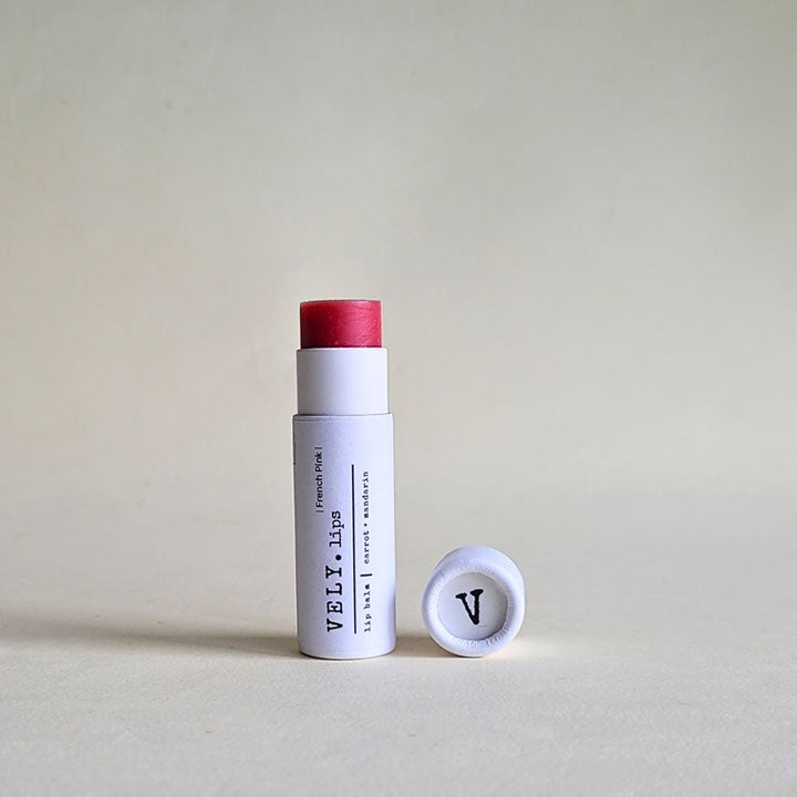 Natural Vegan Tinted Lip Balm "French Pink" with Carrot Oil